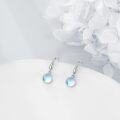 wholesale 925 Sterling Silver Round Blue Moonstone Drop Earrings-0-4