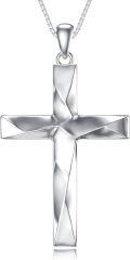 wholesale 925 Sterling Silver Geometric Cross Pendant Necklace for Women - Faith  for Mom Wife Daughter Sister-0-0