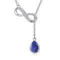 wholesale 925 Sterling Silver Infinity Pendant Necklace With Blue Stone-0-0