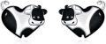 wholesale 925 Sterling Silver Heart-Shaped Cow Stud Earrings Gift for Women and Teen Girls-0-0