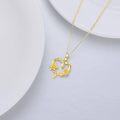 wholesale 14K Gold Heart & Lily Flower Pendant Necklace for Women - 14K Gold  Chain (16 + 2 inch)-0-4