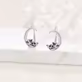 TOUPOP Sterling Silver Moon Animals Dangle Drop Hoop Earrings For Women-0-1