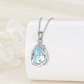 wholesale 925 Sterling Silver Teardrop Shape Opalite Stone Pendant Necklaces for Women Mothers Day Gifts-0-2