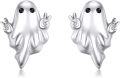 wholesale 925 Sterling Silver Ghost Stud Earrings - Halloween  for Women-0-0