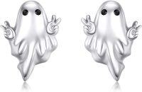 wholesale 925 Sterling Silver Ghost Stud Earrings - Halloween  for Women-Halloween Earrings-ghost