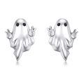 wholesale 925 Sterling Silver Ghost Stud Earrings - Halloween  for Women-0-0