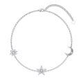wholesale 925 Sterling Silver Sun Moon Star Bracelet With Clear Crystal Accents-0-0