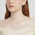 TOUPOP 14K Yellow White Rose Gold Three Circle Generation Necklace For Women-0-2