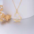 wholesale 14K Gold Heart-Shaped Love Pendant Necklace with Chain - 14K Gold  for Her (Length: Adjustable from 37 to 49 cm)-0-4