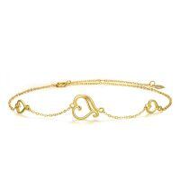 TOUPOP 14k Gold Heart Anklet for Women, 8''+1''+1''-undefined