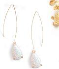 wholesale 925 Sterling Silver Teardrop White Opal Drop Earrings-0-4