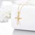wholesale 14K Gold Diamond Cross Pendant Necklace Religious s for Men & Women-0-1