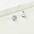 wholesale 925 Sterling Silver Round Tree Of Life Stud Earrings with Blue Opalite Stone and Celtic Design-0-3