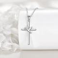 wholesale 925 Sterling Silver Dove Cross Pendant Necklace with Olive Branch Charm for Women-0-4