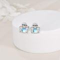 wholesale 925 Sterling Silver Sloth Moonstone Stud Earrings-0-2