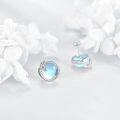 wholesale 925 Sterling Silver Blue Moonstone Mermaid Stud Earrings for Women Gift Ideas-0-3