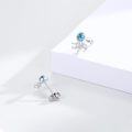 wholesale 925 Sterling Silver Turquoise Octopus Stud Earrings Sea Life s for Women Girls-0-2