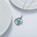 wholesale 925 Sterling Silver Snake & Turquoise Evil Eye Pendant Necklace for Women Protection s for Mom Wife Girlfriend-0-4