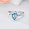 TOUPOP Sterling Silver Crystal Cross Ring Religion Jewelry Gift For Women-0-1
