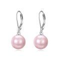 wholesale 925 Sterling Silver Pink Opal Round Drop Earrings for Women Girls-0-11