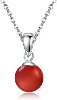 wholesale 925 Sterling Silver Purple Amethyst Round Bead Pendant Necklace-Casual