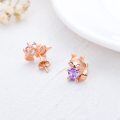 wholesale 925 Sterling Silver Cute Fox Holding Heart Earrings Wholesale Pink-0-31
