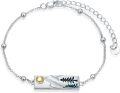 wholesale TOUPOP Mountain Bracelet For Women S925 Sterling Silver Mountain Bracelet Abalone Shell Bracelet Nature Jewelry Gifts For Hikers, Campers, Climbers And Nature Lovers -0-0