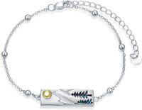 wholesale TOUPOP Mountain Bracelet For Women S925 Sterling Silver Mountain Bracelet Abalone Shell Bracelet Nature Jewelry Gifts For Hikers, Campers, Climbers And Nature Lovers -undefined