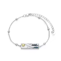 TOUPOP Sterling Silver Abalone Shell Mountain Bracelet Nature Jewelry Gift-undefined