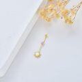 wholesale 14k Gold Opal Sun Dangle Belly Button Ring for Women 16g Navel Piercing -0-1