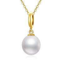 TOUPOP 14k Gold Pearl Necklace with Bow/Heart/Dolphin Pendant-undefined