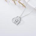 wholesale 925 Sterling Silver Heart-Shaped Pendant with Cute Hippo Charm - I Love You Forever Message Necklaces for Mom/Mother's Day Gifts for Her/Women/Girls-0-3