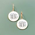 wholesale Rose Gold 925 Sterling Silver Engraved Circle Monogram Leverback Earrings Custom  Ideas for Her-0-2