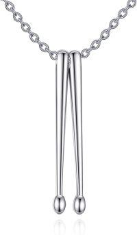 wholesale 925 Sterling Silver Musical Note Shape Pendant Necklace s for Women-Drum Sticks-B