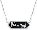 wholesale 925 Sterling Silver Black Onyx Cat Mountain Moon & Star Pendant Necklace for Women-0-0
