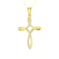 TOUPOP 14k Real Gold & Crystal Infinity Celtic Cross Pendant Necklace for Women-0-0