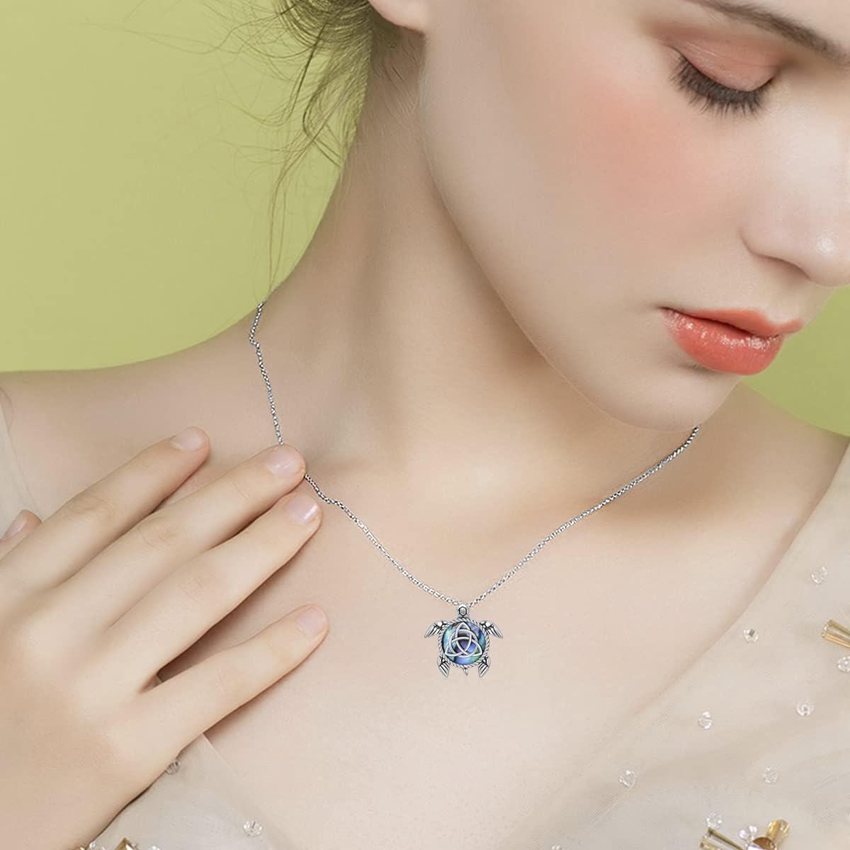 wholesale 925 Sterling Silver Abalone Shell Sea Turtle Tree of Life Compass Pendant Necklace for Women Mom Ocean Lover -0-1