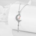 wholesale 925 Sterling Silver Moon Key Pendant Necklace with Gymnast Design for Girls and Women-0-2