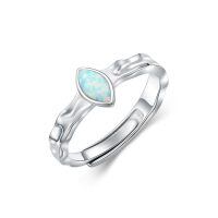 wholesale 925 Sterling Silver Butterfly Rings Wholesale With Blue Enamel And Opal Center-style 04