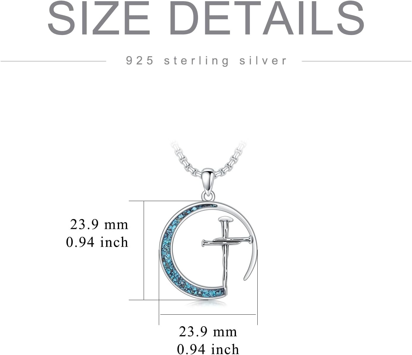 wholesale 925 Sterling Silver Turquoise Hammerhead Pendant Necklaces for Men 24+2 Chain-0-4