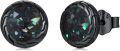 wholesale 925 Sterling Silver Round Black Onyx Stud Earrings - Hypoallergenic Punk Gothic Jewelry for Women and Men-0-6