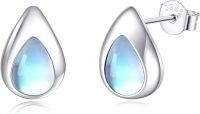 wholesale 925 Sterling Silver Moonstone Teardrop Stud Earrings for Women Gift Ideas-Moonstone Dupes Earrings