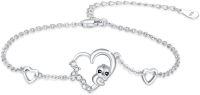 wholesale 925 Sterling Silver Heart-Shaped Pendant Animal Charm Bracelet for Women Gifts-02-Sloth