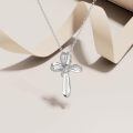 wholesale 925 Sterling Silver 925 Infinity Bow Diamond Pendant Necklace for Women-0-3