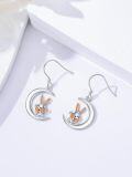 wholesale 925 Sterling Silver Moon Rabbit Carrot Drop Earrings for Women Girls -0-1