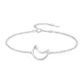TOUPOP Sterling Silver & Crystal Star Charm Bracelet Adjustable Christmas Gift-0-0