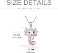 wholesale Sterling Silver 12 Month Birthstones Animals Necklace for Women Daughter (Axolotl Cow Pig Cat) Birthday Christmas Graduation Gift-0-4