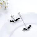 wholesale 925 Sterling Silver Black Bat Cross Drop Earrings Gothic s for Her-0-2