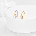 wholesale 14K Gold Teardrop White Pearl Dangle Earrings for Women and Girls-0-4