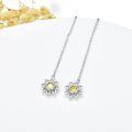 wholesale 925 Sterling Silver Yellow Stone Daisy Flower Threader Dangle Earrings 925 Jewelry for Women Girls Gift Idea Minimalist Fashion Accessories Lightweight Hypoallergenic Nickel Free Safe Made in USA-0-4